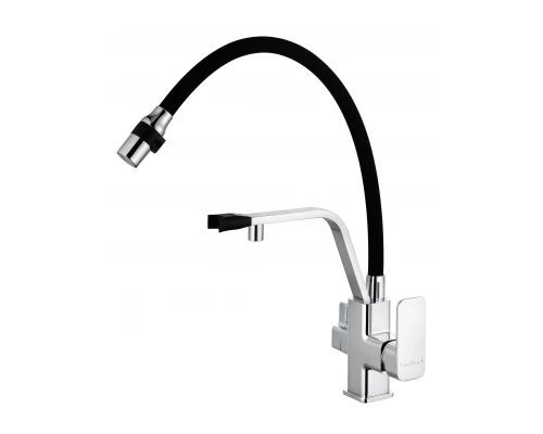Смеситель для кухни с гибким изливом и подключением фильтра WONZON & WOGHAND, Хром (WW-88458013-CR)