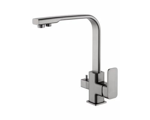 Смеситель для кухни с подключением фильтра WONZON & WOGHAND, Темный графит (WW-88458004-BGM)