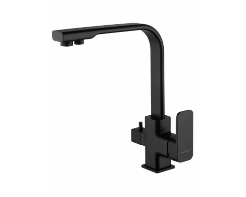 Смеситель для кухни с подключением фильтра WONZON & WOGHAND, Черный матовый (WW-88458004-MB)