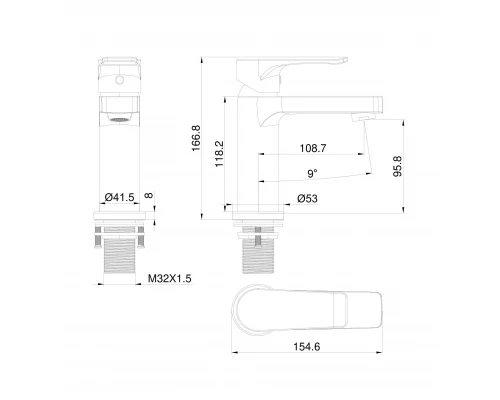 Смеситель для раковины WONZON & WOGHAND Blend, Белый матовый (WW-A40222-MW)