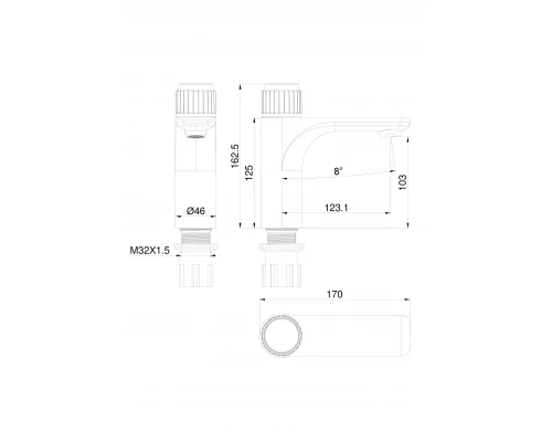 Смеситель для раковины WONZON & WOGHAND CLICK, Черный матовый (WW-A40412-MB)
