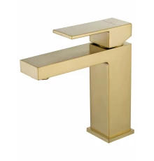 Смеситель для раковины WONZON & WOGHAND CUBE, Брашированное золото (WW-88139016-BG)