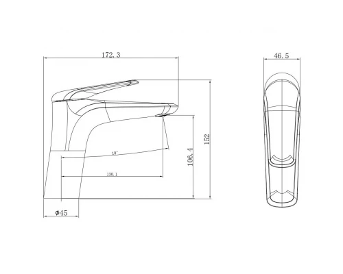 Смеситель для раковины WONZON & WOGHAND Elbe, Белый матовый (WW-A41222-MW)
