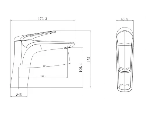 Смеситель для раковины WONZON & WOGHAND Elbe, Хром (WW-A41222-CR)