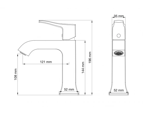 Смеситель для раковины WONZON & WOGHAND FLEX, Хром (WW-88018072-CR)