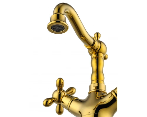 Смеситель для раковины WONZON & WOGHAND RETRO, Глянцевое золото (WW-88139020-PG)