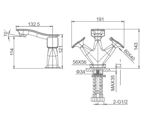 Смеситель для раковины WONZON & WOGHAND SHAKESPEARE, Темное золото (WW-651101-DG)