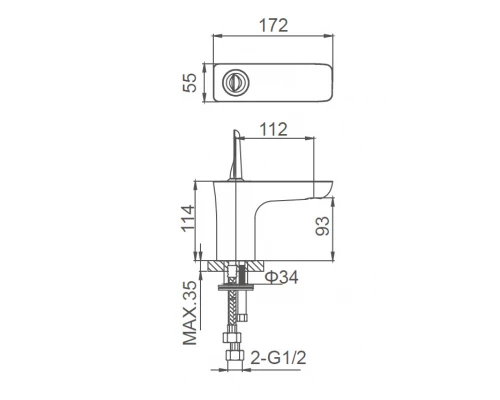 Смеситель для раковины WONZON & WOGHAND SHARK, Хром (WW-48B1101-CR)