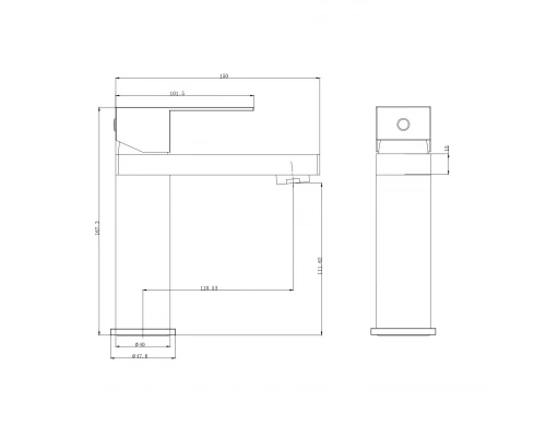 Смеситель для раковины WONZON & WOGHAND, Белый матовый (WW-A40982-MW)