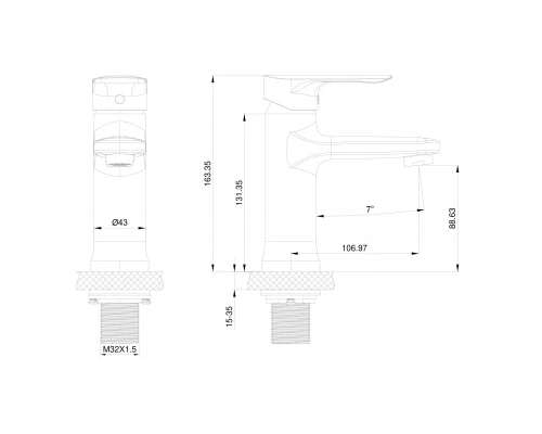 Смеситель для раковины WONZON & WOGHAND, Белый матовый (WW-XH-011-MW)