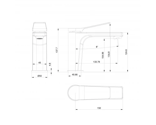 Смеситель для раковины WONZON & WOGHAND, Белый матовый (WW-XH-012-MW)
