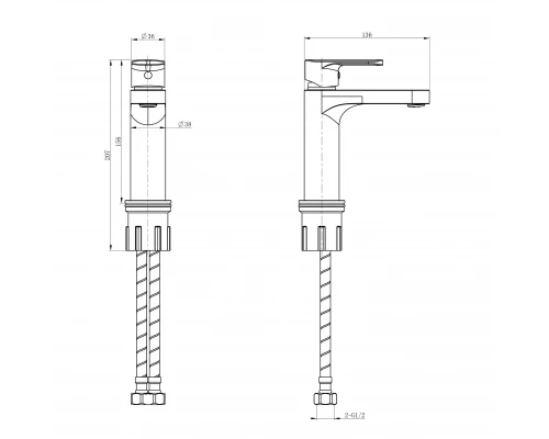 Смеситель для раковины WONZON & WOGHAND, Черный матовый (WW-H1032-MB)