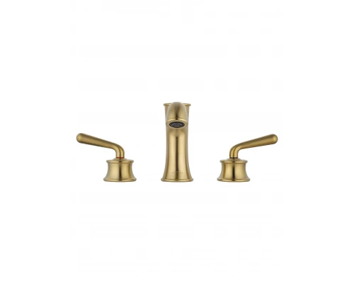 Смеситель для раковины на 3 отверстия WONZON & WOGHAND STEAM, Брашированное золото (WW-88159008- BG)