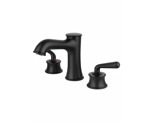 Смеситель для раковины на 3 отверстия WONZON & WOGHAND STEAM, Черный матовый (WW-88159008-MB)