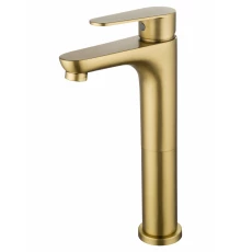 Смеситель для раковины высокий WONZON & WOGHAND ALFA, Брашированное золото (WW-A40232-BG)