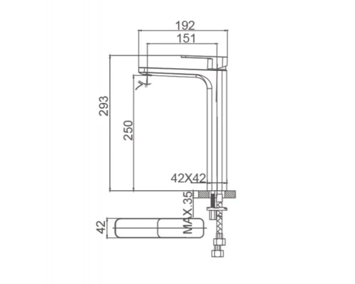 Смеситель для раковины высокий WONZON & WOGHAND ARNIE, Хром (WW-691104-CR)