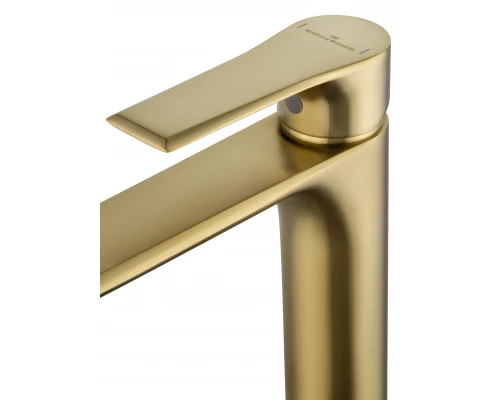 Смеситель для раковины высокий WONZON & WOGHAND BRILLIANT, Брашированное золото (WW-88019079-BG)