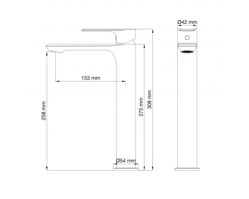 Смеситель для раковины высокий WONZON & WOGHAND BRILLIANT, Хром (WW-88019079-CR)