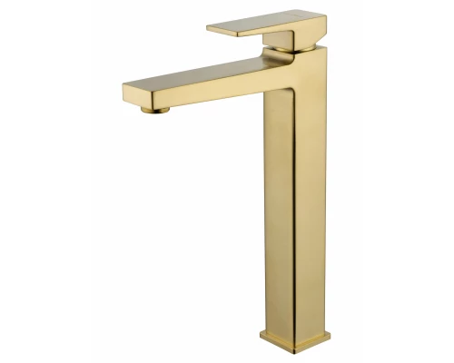 Смеситель для раковины высокий WONZON & WOGHAND CUBE 2.0, Брашированное золото (WW-88019068-BG)