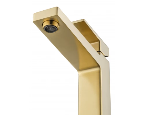 Смеситель для раковины высокий WONZON & WOGHAND CUBE 2.0, Брашированное золото (WW-88019068-BG)