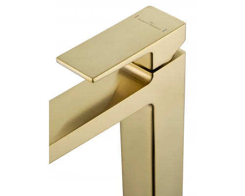 Смеситель для раковины высокий WONZON & WOGHAND CUBE 2.0, Брашированное золото (WW-88019068-BG)