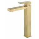 Смеситель для раковины высокий WONZON & WOGHAND CUBE, Брашированное золото (WW-88239016- BG)