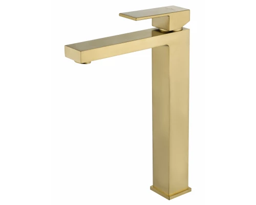 Смеситель для раковины высокий WONZON & WOGHAND CUBE, Брашированное золото (WW-88239016- BG)
