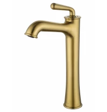 Смеситель для раковины высокий WONZON & WOGHAND STEAM, Брашированное золото (WW-88239008- BG)