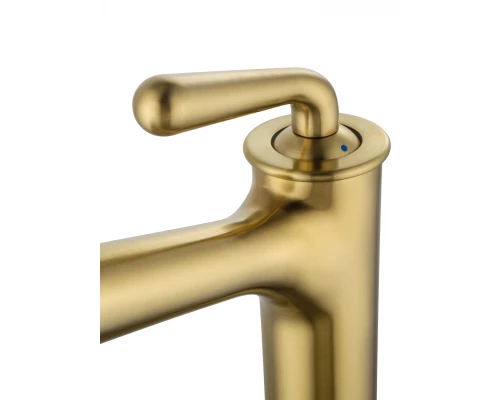 Смеситель для раковины высокий WONZON & WOGHAND STEAM, Брашированное золото (WW-88239008- BG)