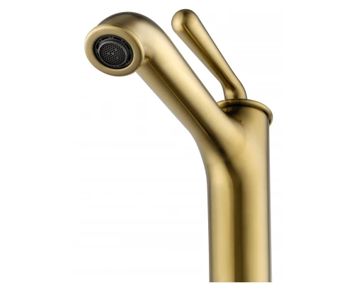 Смеситель для раковины высокий WONZON & WOGHAND STEAM, Брашированное золото (WW-88239008- BG)