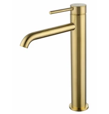 Смеситель для раковины высокий WONZON & WOGHAND STICK, Брашированное золото (WW-88239017- BG)