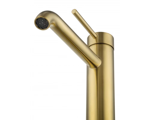 Смеситель для раковины высокий WONZON & WOGHAND STICK, Брашированное золото (WW-88239017- BG)