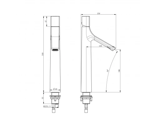 Смеситель для раковины высокий WONZON & WOGHAND The ONE, Белый матовый (WW-H1011-MW)