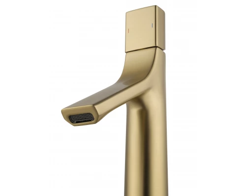 Смеситель для раковины высокий WONZON & WOGHAND The ONE, Брашированное золото (WW-H1011-BG)