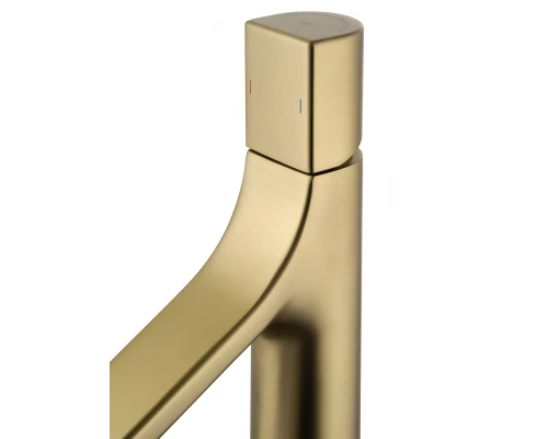 Смеситель для раковины высокий WONZON & WOGHAND The ONE, Брашированное золото (WW-H1011-BG)