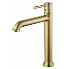Смеситель для раковины высокий WONZON & WOGHAND TOR, Брашированное золото (WW-88019073-BG)