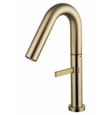 Смеситель для раковины высокий WONZON & WOGHAND, Брашированное золото (WW-6068-BG)