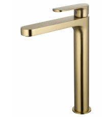 Смеситель для раковины высокий WONZON & WOGHAND, Брашированное золото (WW-H1034-BG)