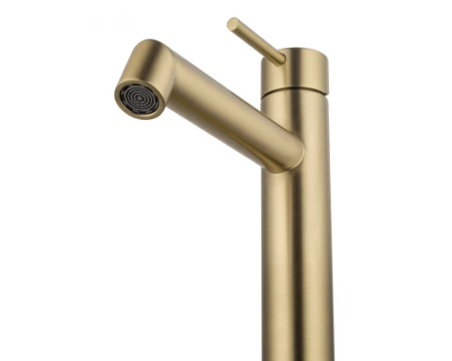 Смеситель для раковины высокий WONZON & WOGHAND, Брашированное золото (WW-H1064-BG)