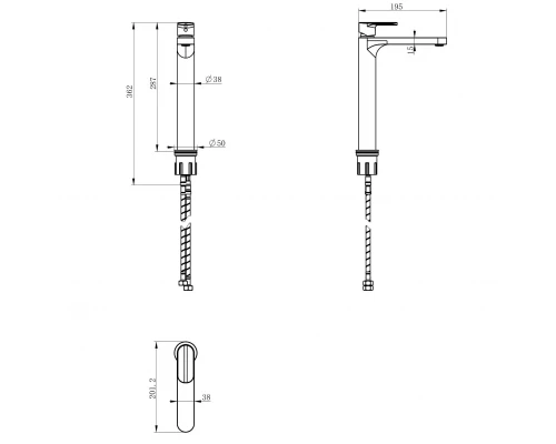 Смеситель для раковины высокий WONZON & WOGHAND, Хром (WW-H1034-CR)