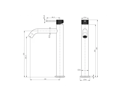 Смеситель для раковины высокий WONZON & WOGHAND, Хром (WW-H1062-CR)
