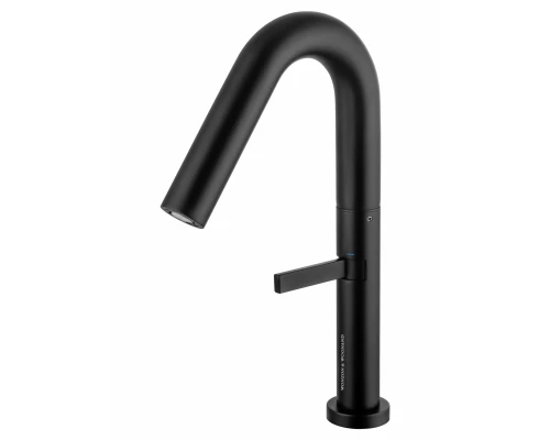 Смеситель для раковины высокий WONZON & WOGHAND, Черный матовый (WW-6068-MB)