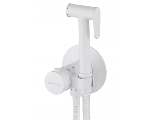 Смеситель с гигиеническим душем и термостатом встраиваемый WONZON & WOGHAND, Белый матовый (WW-88829909-MW)