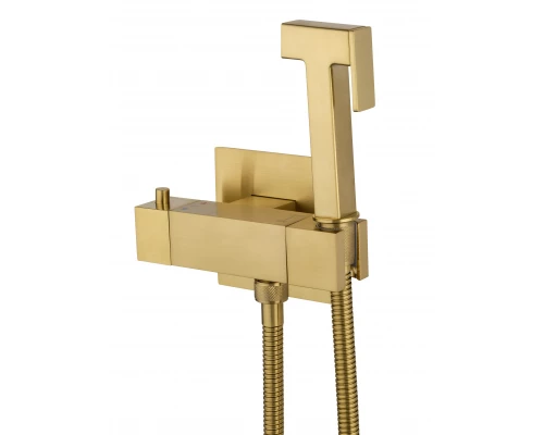 Смеситель с гигиеническим душем и термостатом встраиваемый WONZON & WOGHAND, Брашированное золото (WW-88819903-BG)