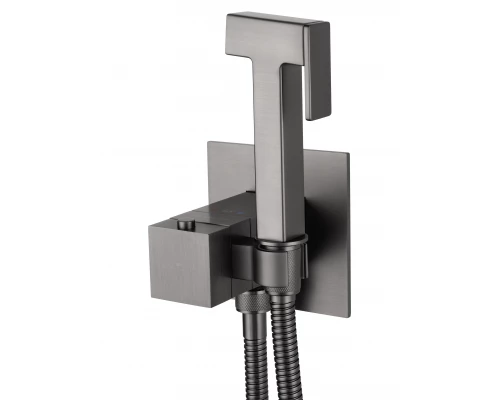 Смеситель с гигиеническим душем и термостатом встраиваемый WONZON & WOGHAND, Темный графит (WW-88829910-BGM)