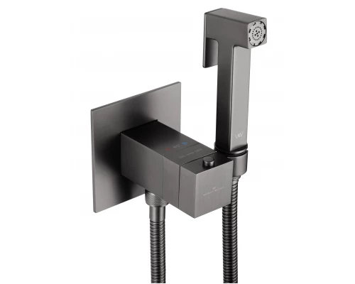 Смеситель с гигиеническим душем и термостатом встраиваемый WONZON & WOGHAND, Темный графит (WW-88829910-BGM)