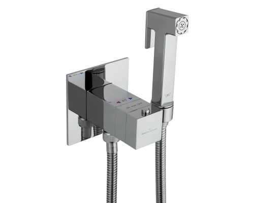 Смеситель с гигиеническим душем и термостатом встраиваемый WONZON & WOGHAND, Хром (WW-88829910-CR)