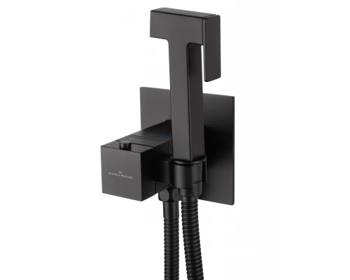 Смеситель с гигиеническим душем и термостатом встраиваемый WONZON & WOGHAND, Черный матовый (WW-88829910-MB)
