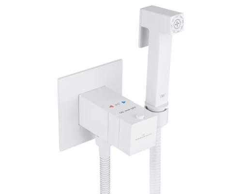Смеситель с гигиеническим душем и термостатом, встраиваемый WONZON & WOGHAND, Белый матовый (WW-88829910-MW)