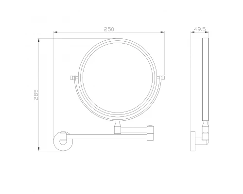 Зеркало для ванной WONZON & WOGHAND EASY, Хром (WW-8158)